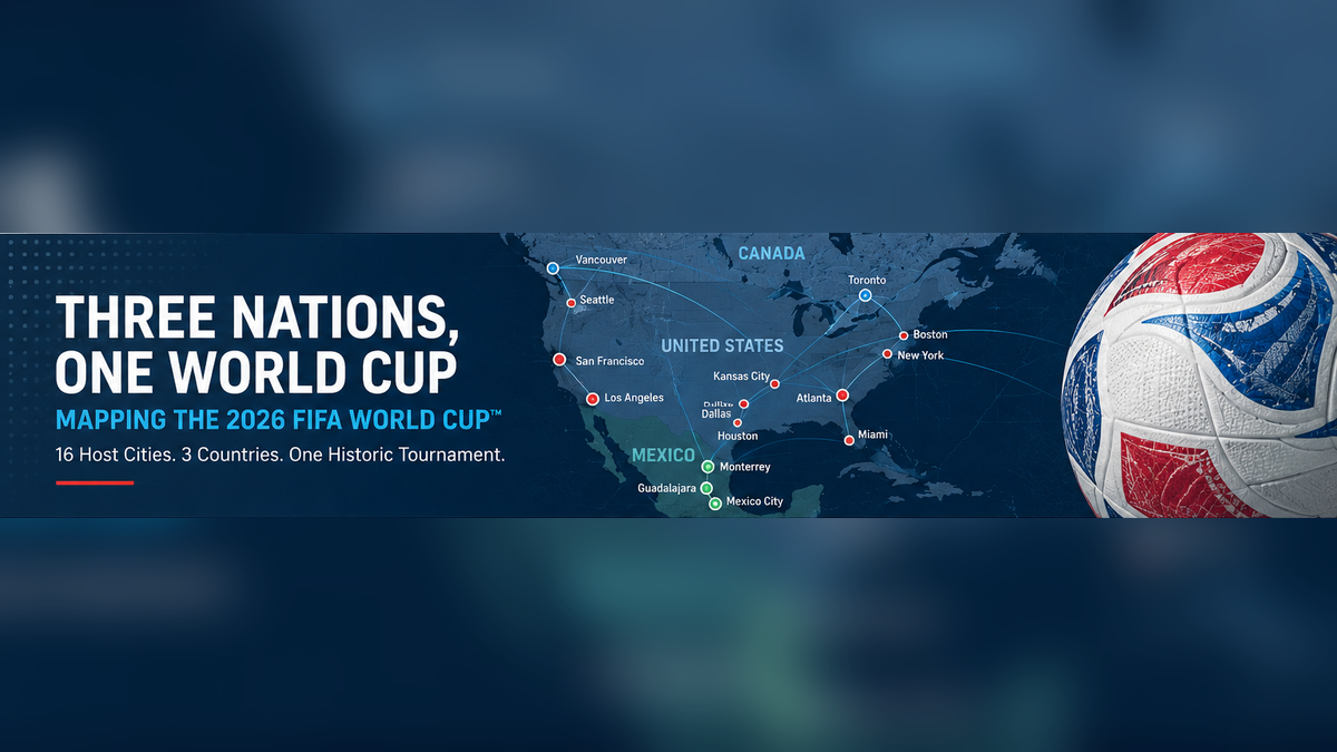 Map of the host cities for the 2026 FIFA World Cup
